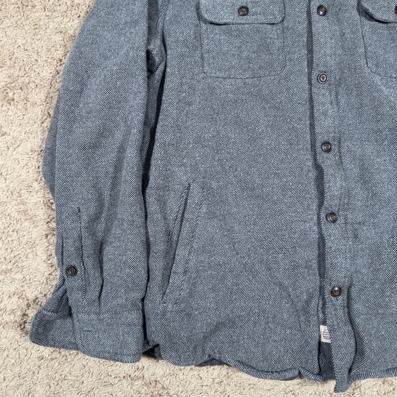Marine Layer Size Large Toph Camping Shirt Grey Shacket Pockets Lined Button Up - Picture 2 of 7